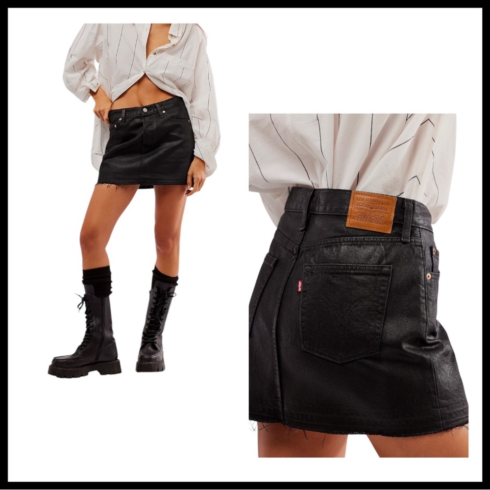 LEVI’S NWOT Premium Coated Icon Denim Skirt